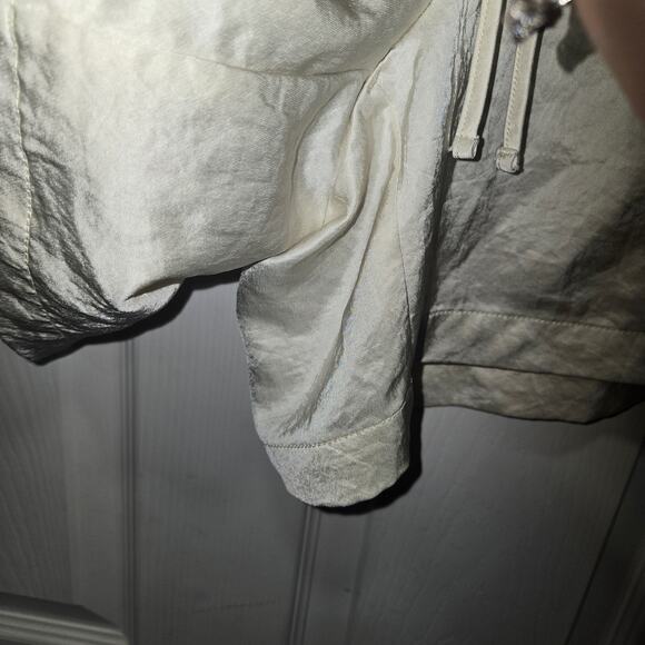 Madewell Satin Drawstring Shorts Medium Cream Pull On - Picture 5 of 8